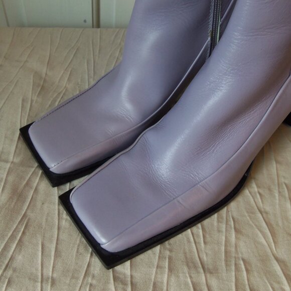 Topshop Square Toe High Ankle Boots Pale Purple sz 40 - Picture 7 of 15
